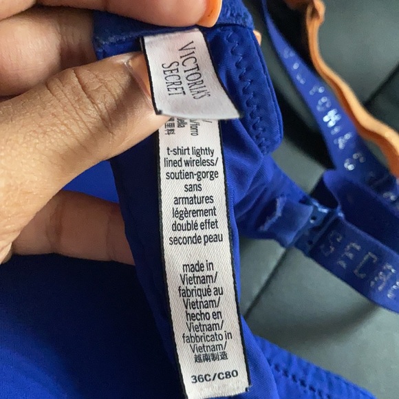 V.S Lightly Lined t-shirt wireless bra ORANGE LEFT - Picture 3 of 7